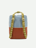 Large backpack colourblocking | blue berry + willow brown + pear green - Sticky Lemon