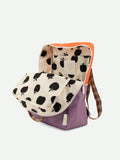 Sticky Lemon large backpack | colourblocking | orange juice + plum purple + school bus brown