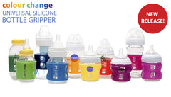 Cherub Baby Wideneck Universal Colour Change Bottle Gripper Twin Pack