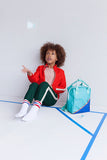 Small backpack - diagonal - retro mint - Sticky Lemon